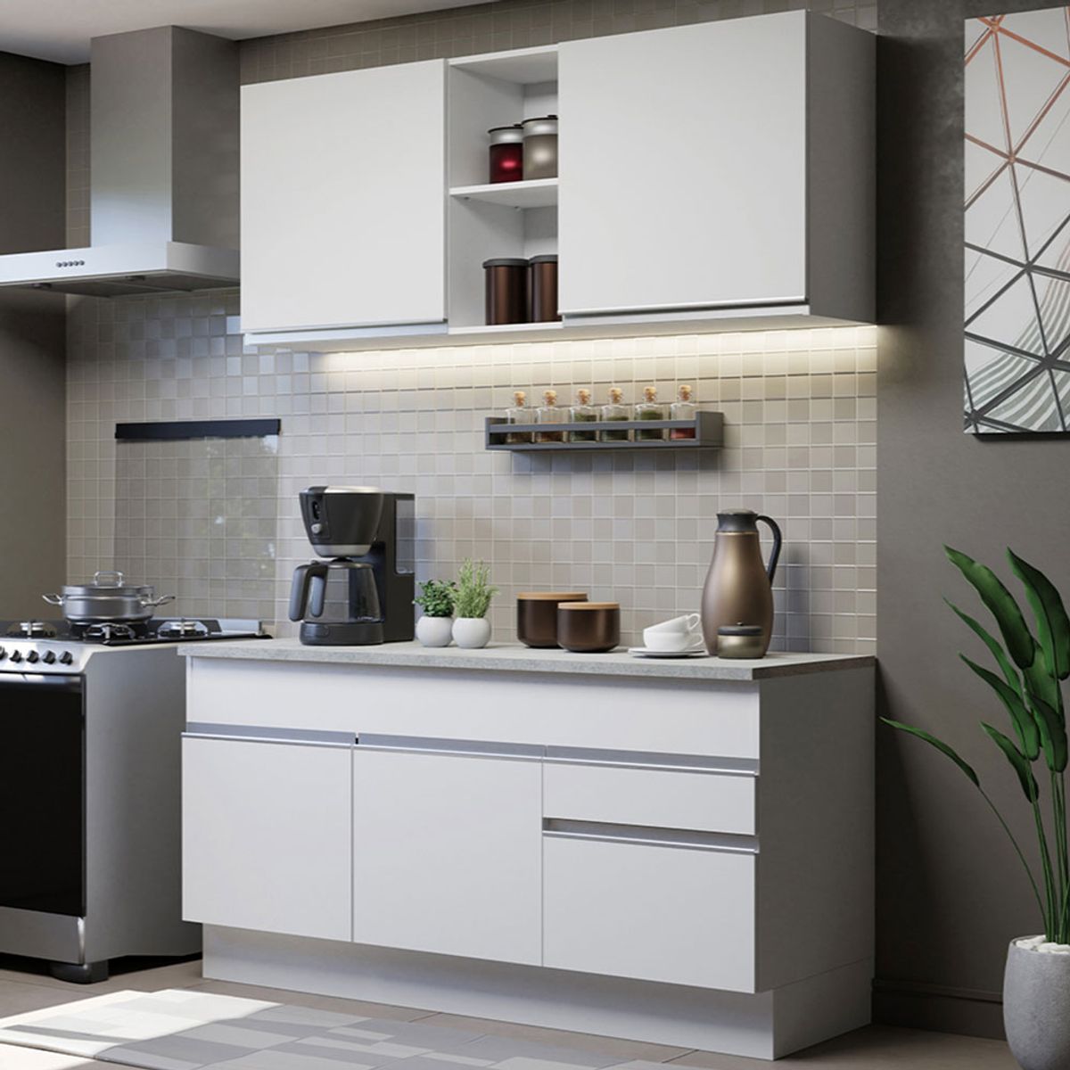 MADESA - Cocina Integral Glamy 1.50 m con Encimera 01