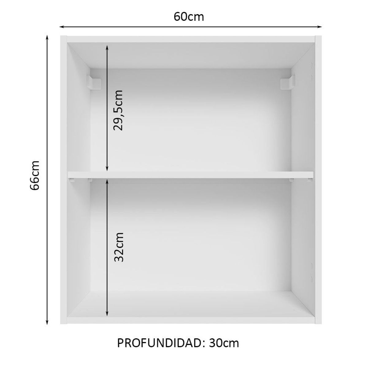 MADESA - Mueble de Cocina Superior Abierto 2 Nichos 60 cm