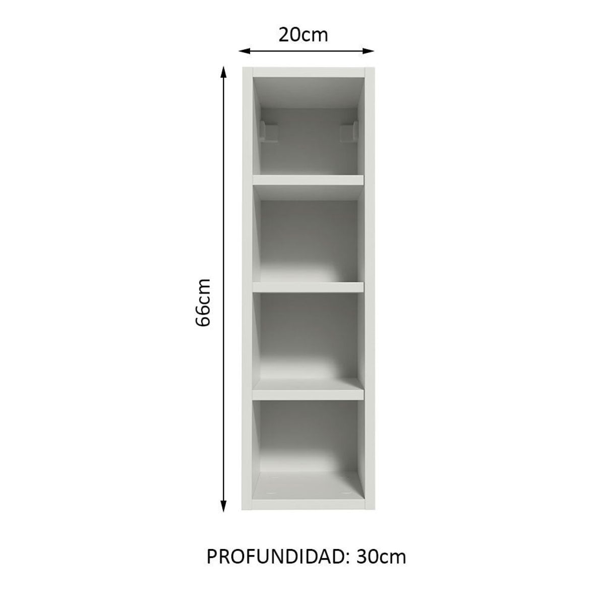 MADESA - Mueble de Cocina Superior Portabotellas Glamy 4 Nichos 20 cm