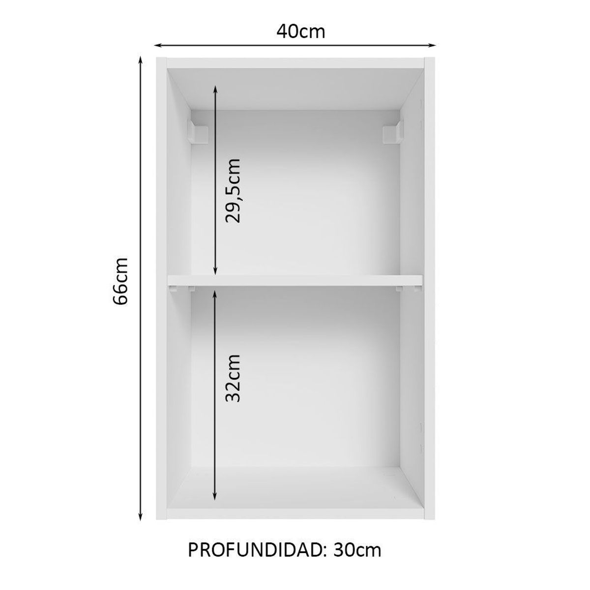 MADESA - Mueble de Cocina Superior Abierto 40 cm con 2 Nichos