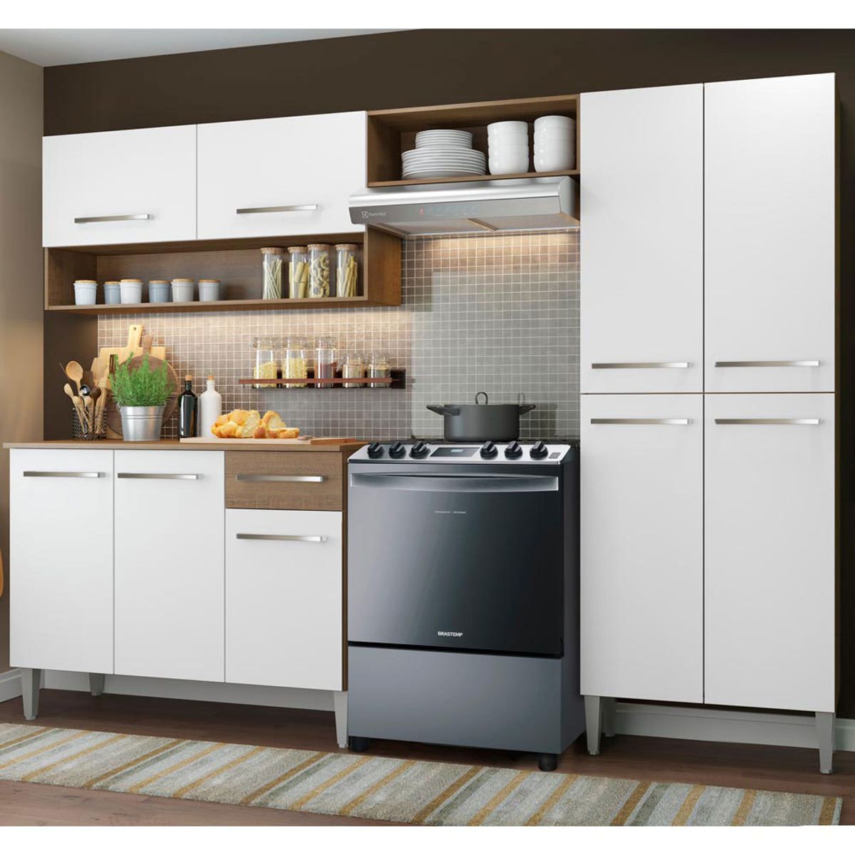 MADESA - Cocina Integral Emilly Pop 2.30 Metros con Mesón en MDP