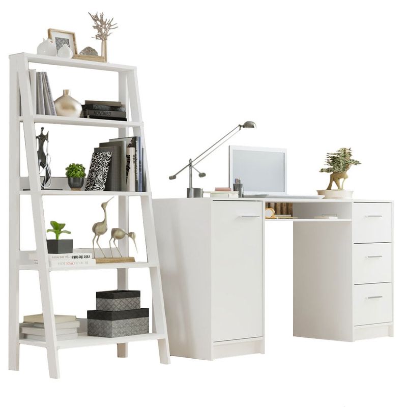MADESA - Escritorio de Oficina Alaska + Mueble Estante Librero