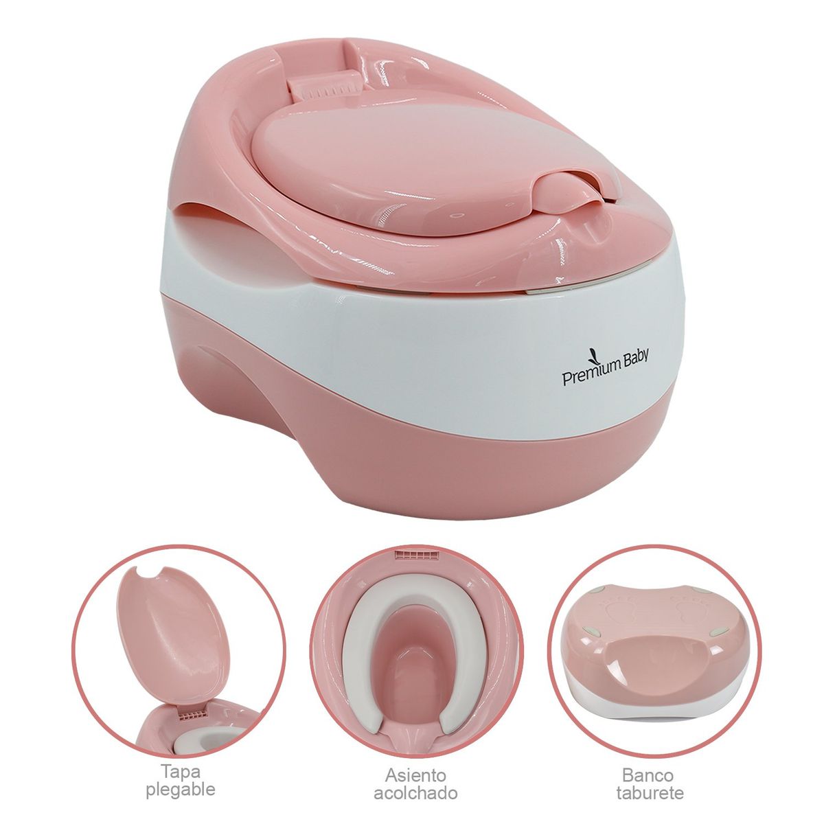 PREMIUM BABY - Vasenilla Bebe 3 en 1 Premium Baby Vera Rosa