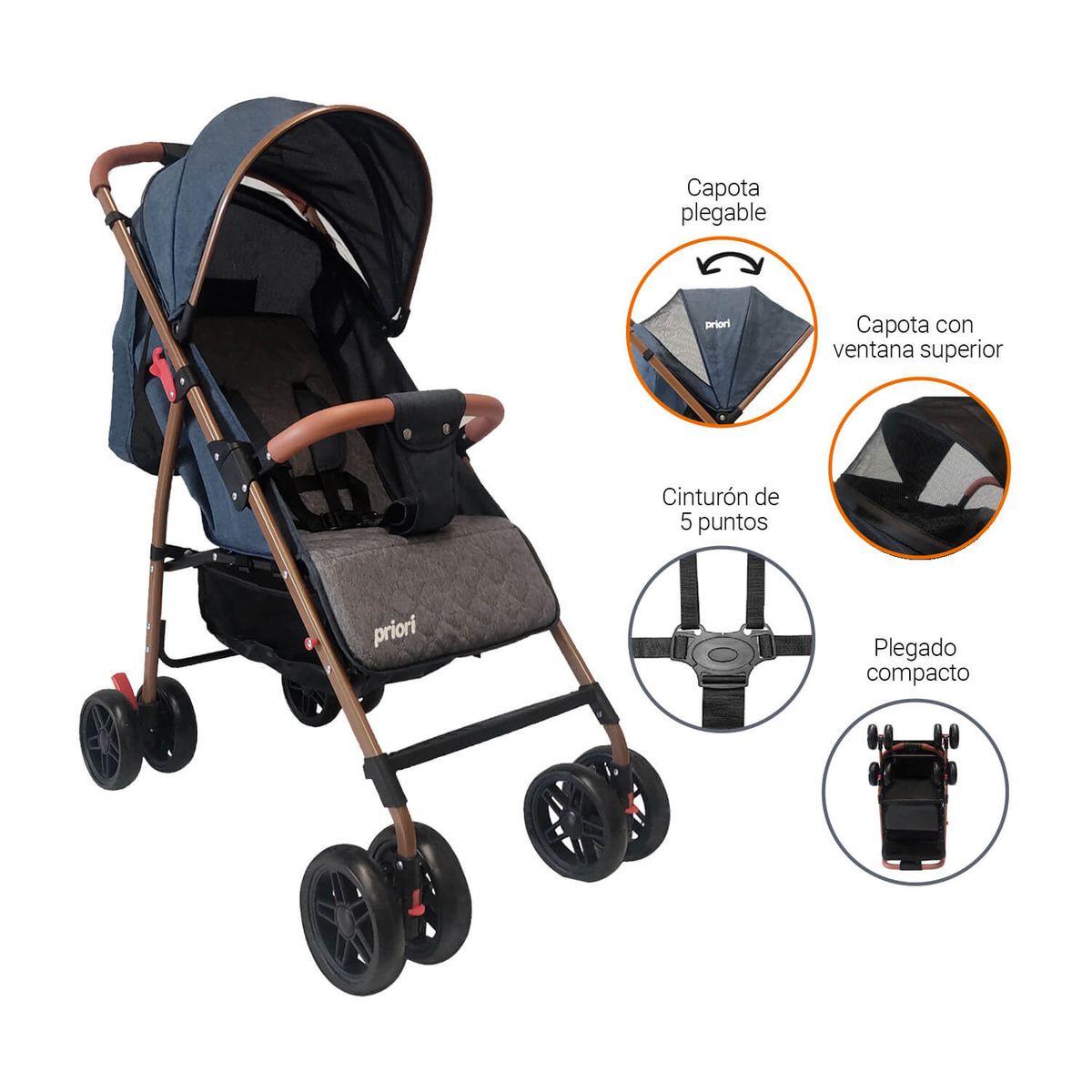 PRIORI - Coche bebe paseador priori park-azul