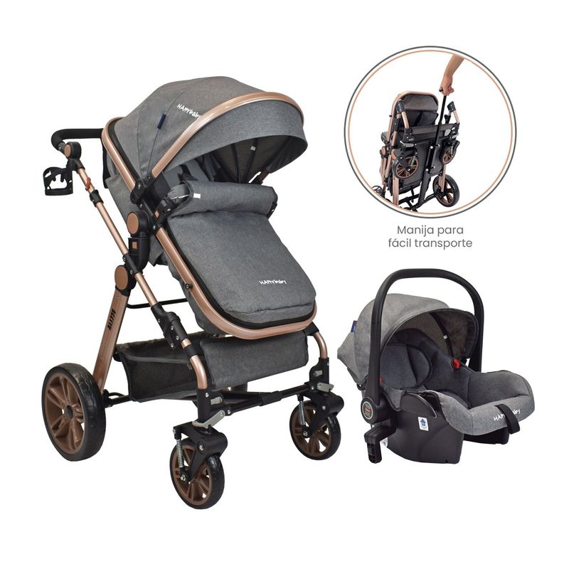 HAPPY BABY - Coche de paseo Happy Baby Travel System Alizze Gris