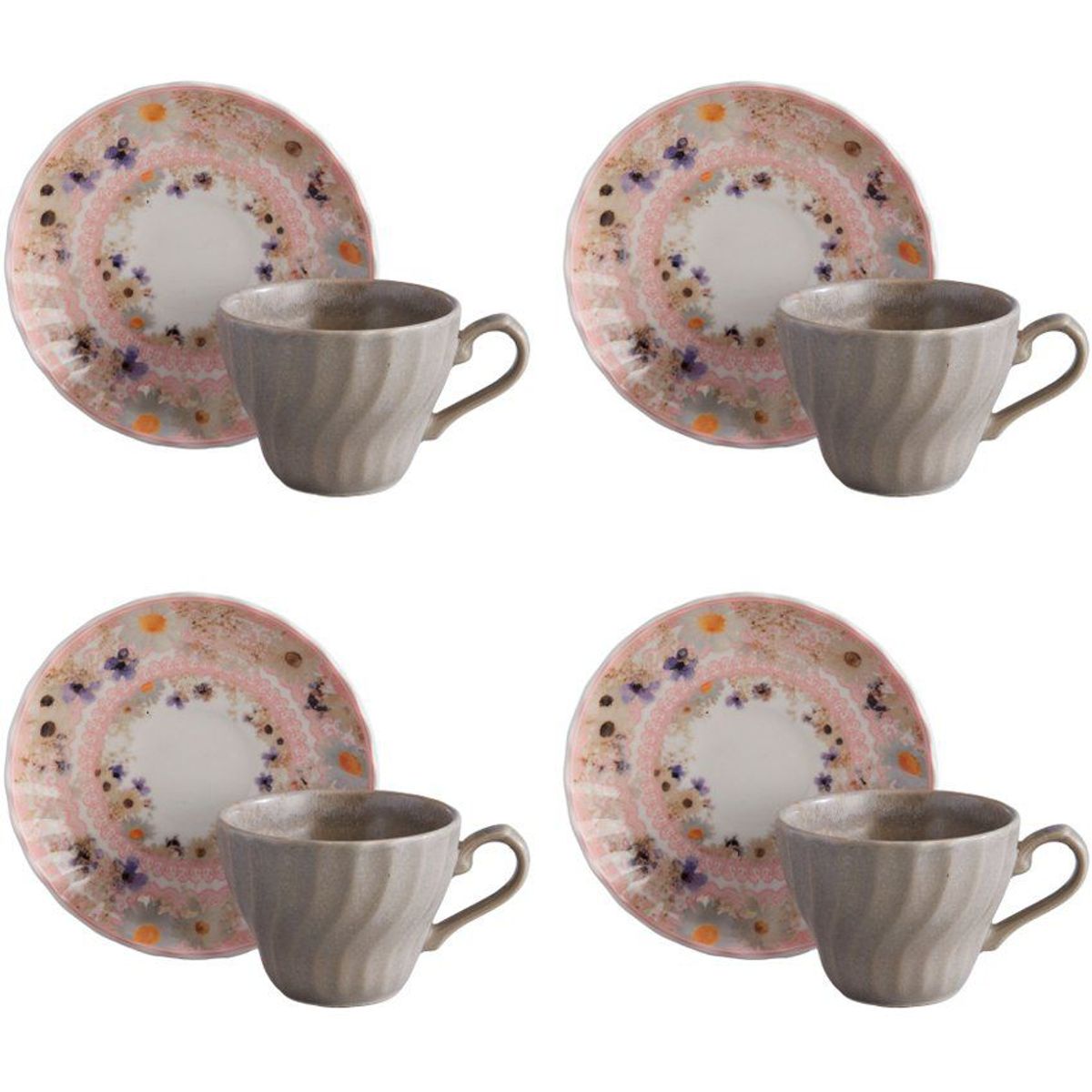 CORONA - Set de té florentis 4 puestos 8 piezas 249.6ml sl154h030108