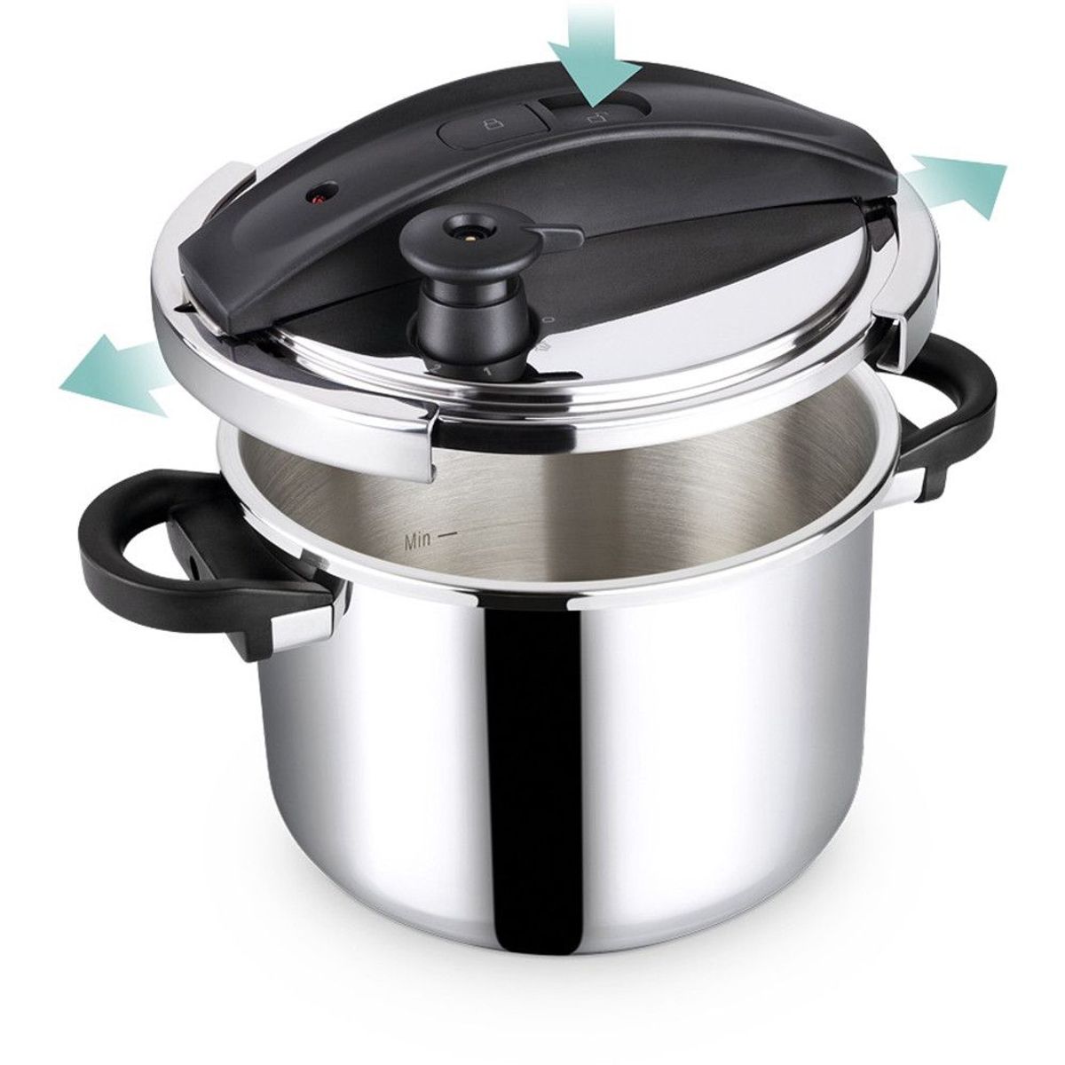 LAMART - Olla A Presion Lamart LTDSD6 6Lt Acero Inoxidable Abre Facil