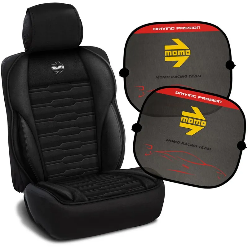 MOMO - Kit Cojin Respaldo Asiento Carro  Parasol UV Momo SCUK03BB