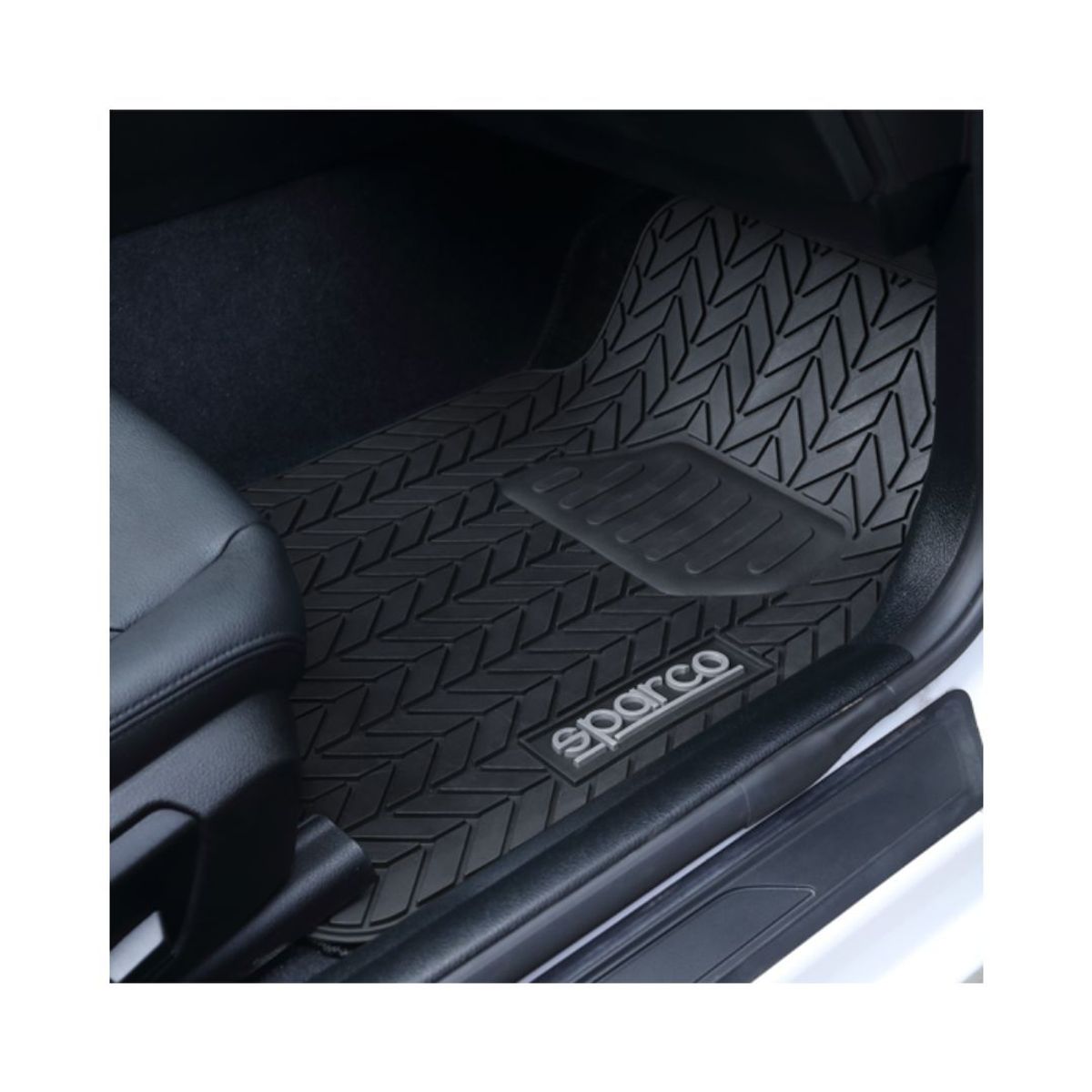 SPARCO - Tapete Carro 3 Piezas Goma Negro Neumatico Sparco SPF501BK