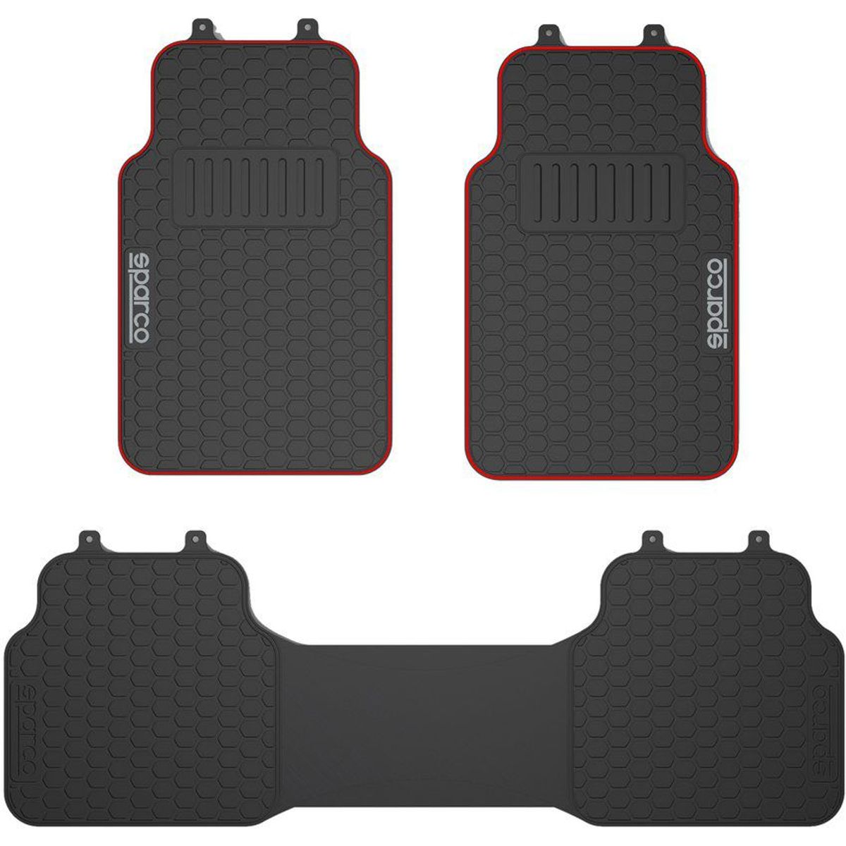 SPARCO - Tapetes Carro Piso Alfombra Goma 3 Piezas Sparco SPF500RD