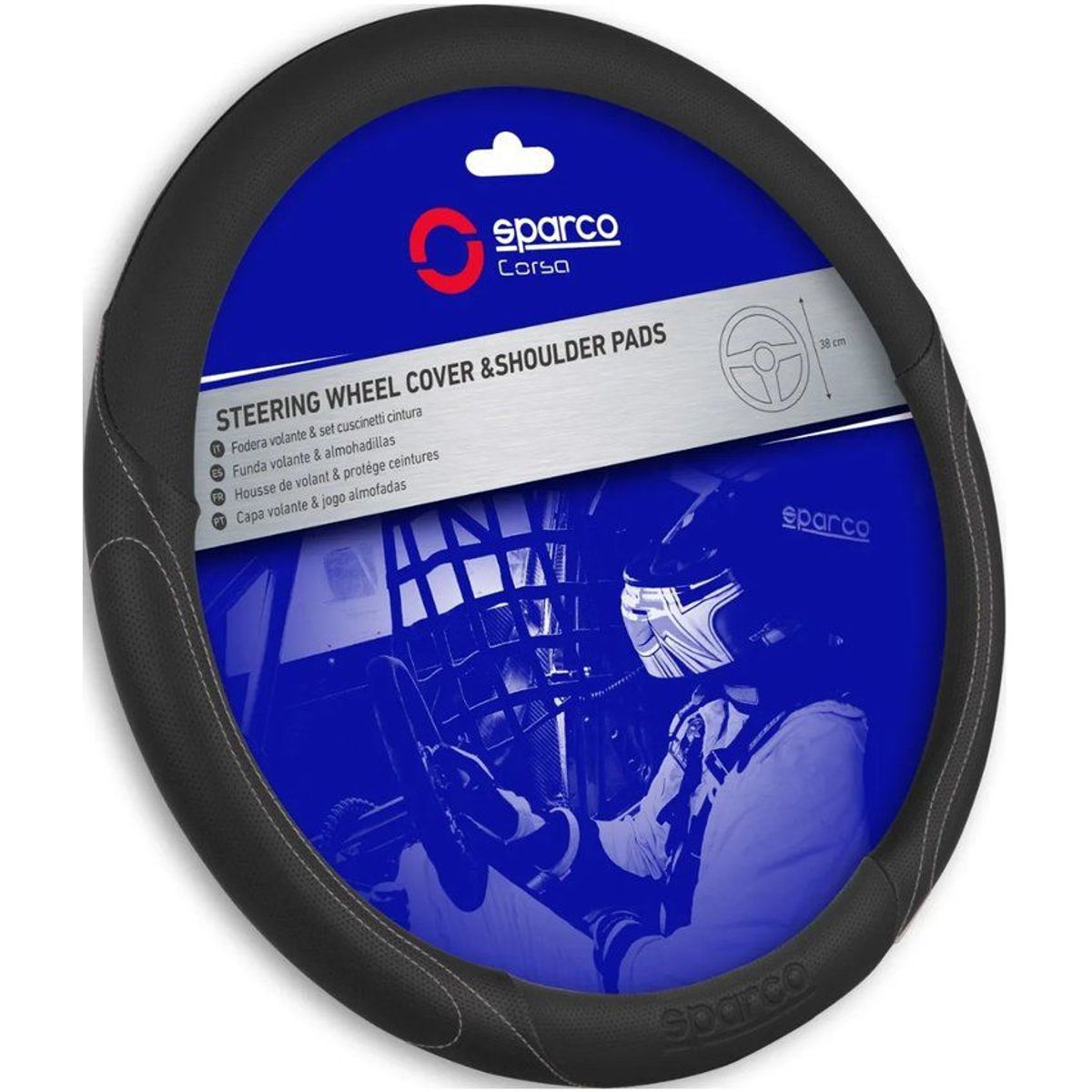 SPARCO - Forro Timon Cubre Volante Carro Protector Sparco SPS117BKG