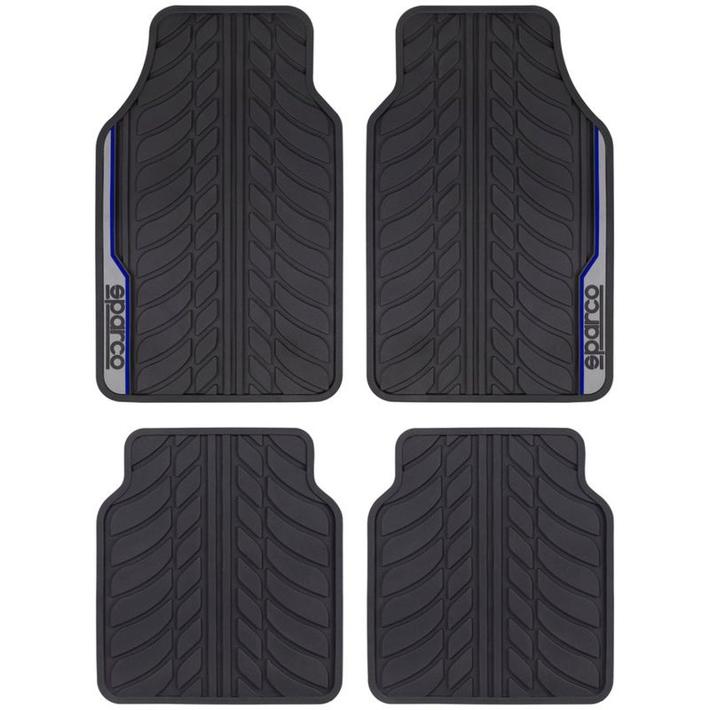 SPARCO - Tapetes Carro 4 Piezas Piso PVC Protector Sparco SPF507BL