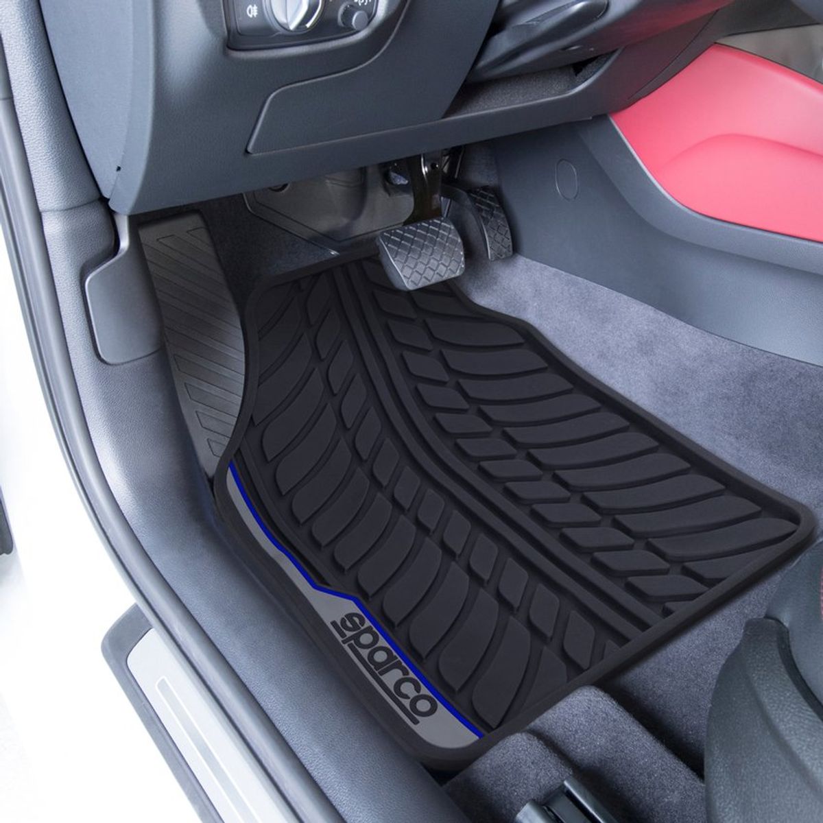 SPARCO - Tapetes Carro 4 Piezas Piso PVC Protector Sparco SPF507BL