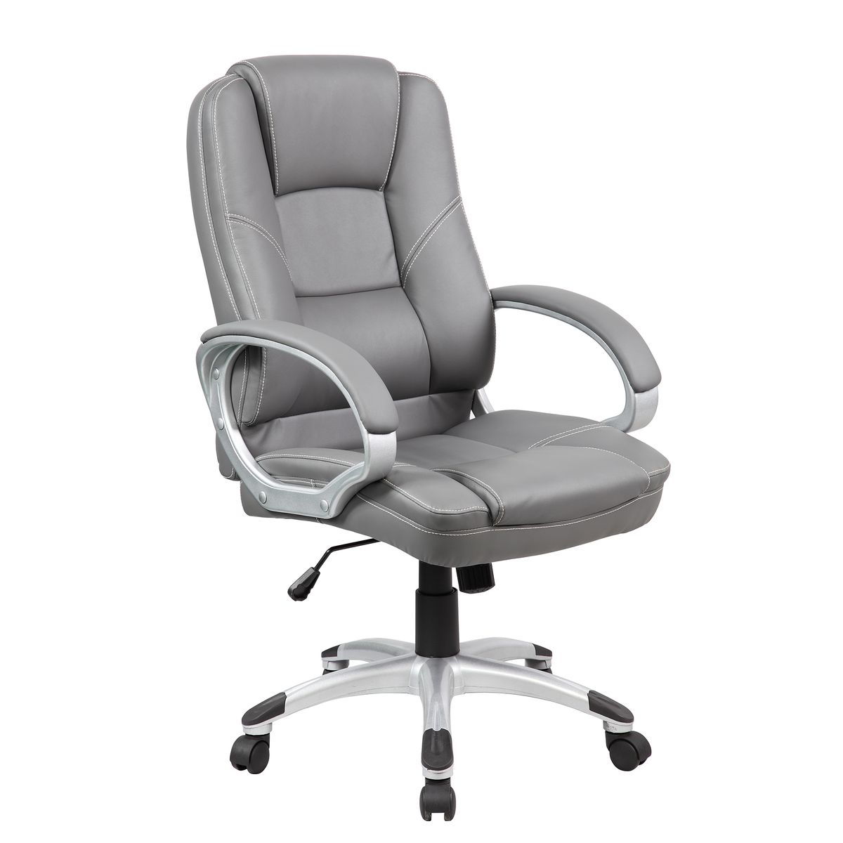 AKIVOY - Silla de Oficina Gerencial en Cuero Color Gris