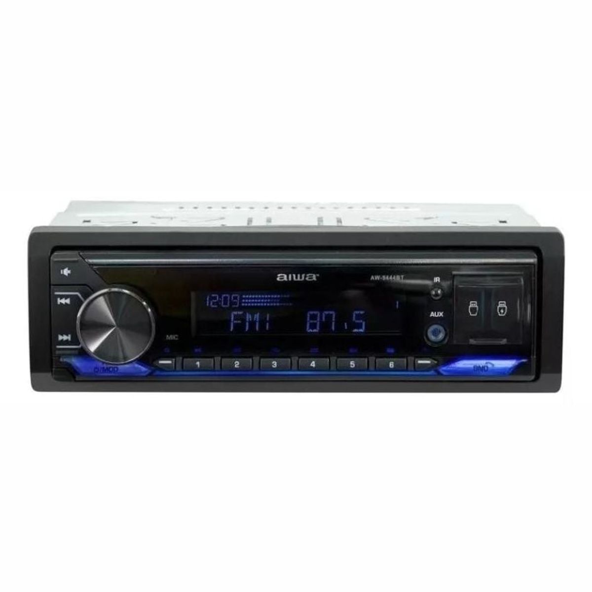 AIWA - Radio Carro Bluetooth APP USB AUX Desmontable 7 Colores Aiwa AW-5444BT