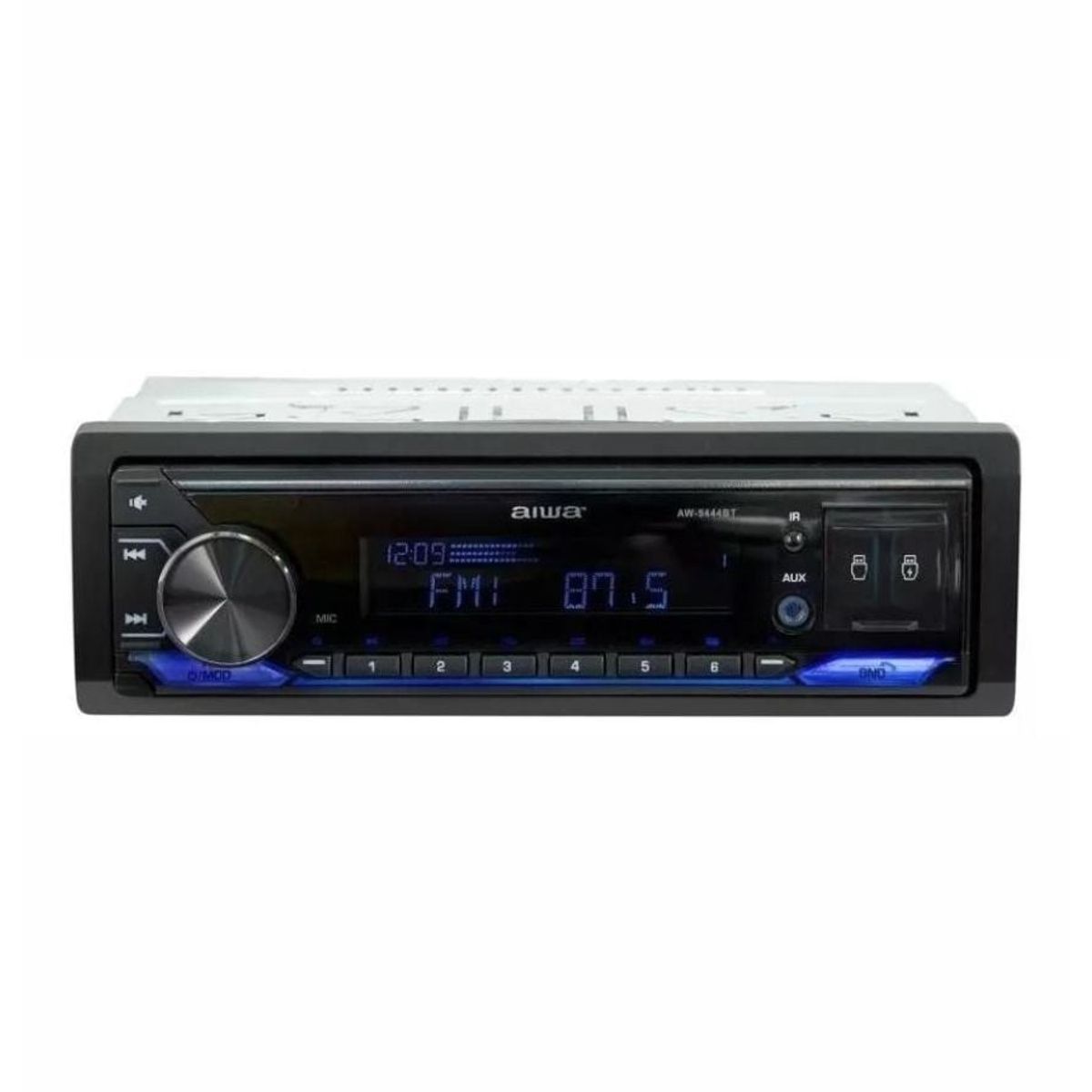 AIWA - Radio Carro Bluetooth APP USB AUX Desmontable 7 Colores Aiwa AW-5444BT