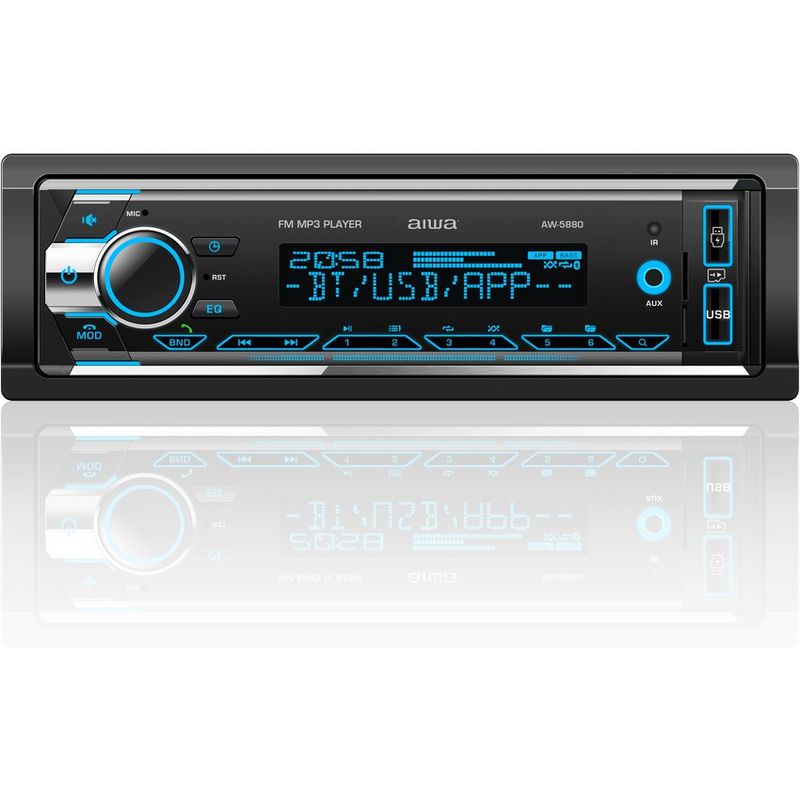 AIWA - Radio Carro Bluetooth USB X 2 Aux Control Aiwa AW-5880BT