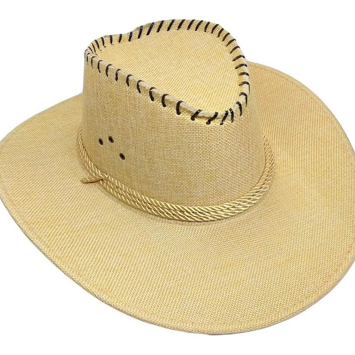 VELBROS - Sombrero Vaquero Texano Llanero Norteño Hombre Mujer Sol - Caqui