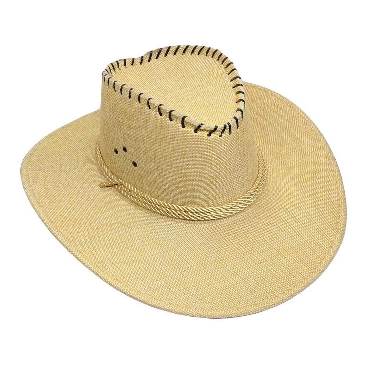 VELBROS - Sombrero Vaquero Texano Llanero Norteño Hombre Mujer Sol - Caqui