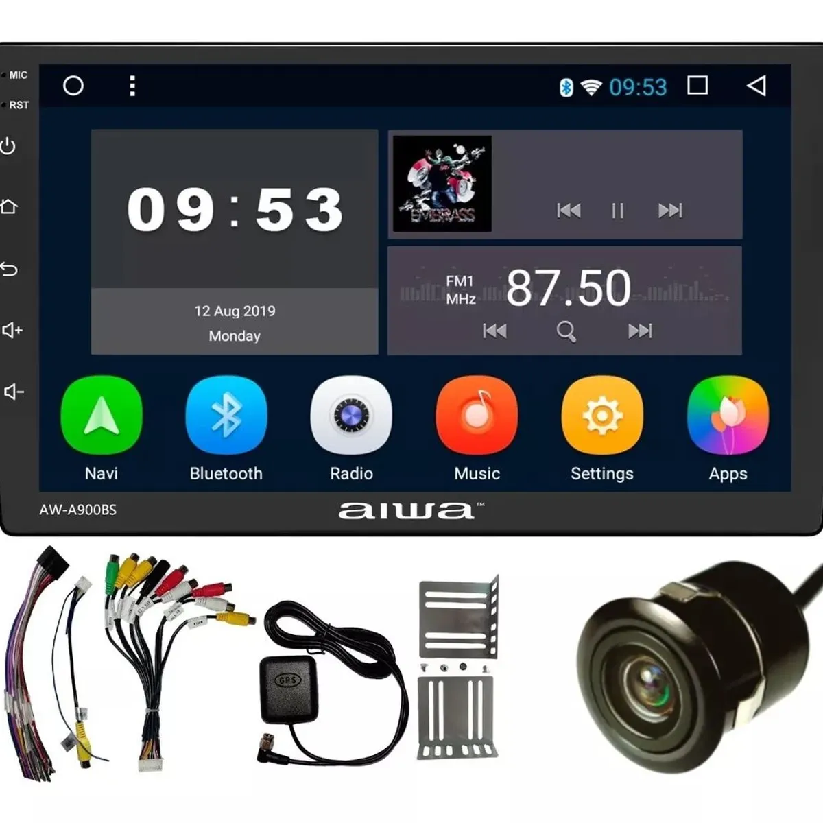 AIWA - Radio Carro Android 10 Pantalla 9 Pulg WiFi 2 + 32 GB Aiwa AW-900BS