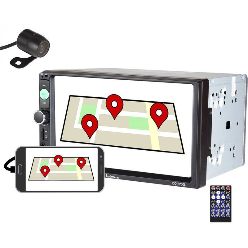BOWMANN - Radio Carro Pantalla Bluetooth Mirrorlink  Camara Bowmann DD-5200L