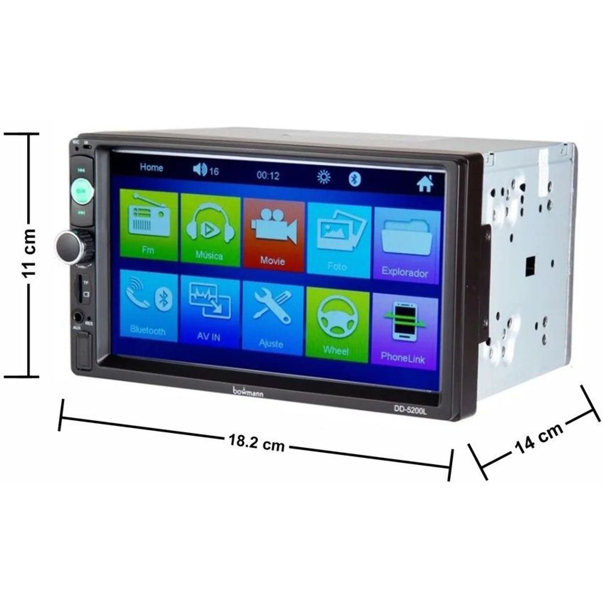 BOWMANN - Radio Carro Pantalla Bluetooth Mirrorlink  Camara Bowmann DD-5200L