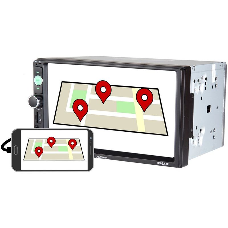 BOWMANN - Radio Carro Pantalla Tactil Bluetooth Mirrorlink USB Bowmann DD-5200