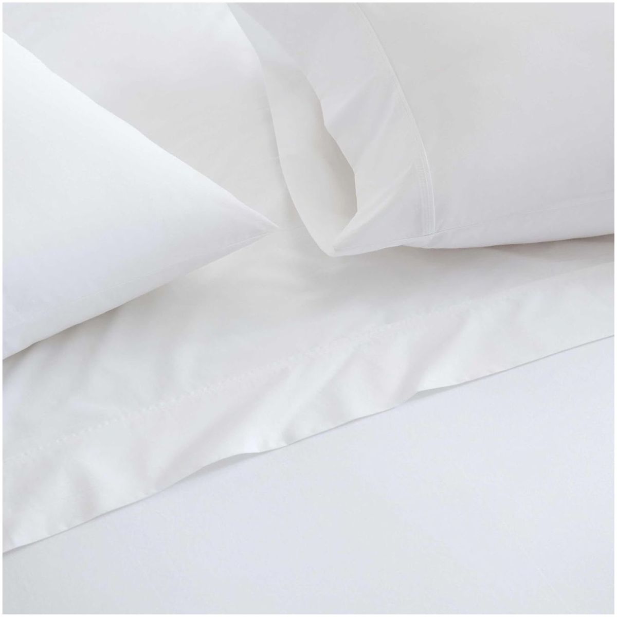 HAPPY BEAR - Juego Sabanas Polialgodon 180 Hilos T30 Blanco Liso