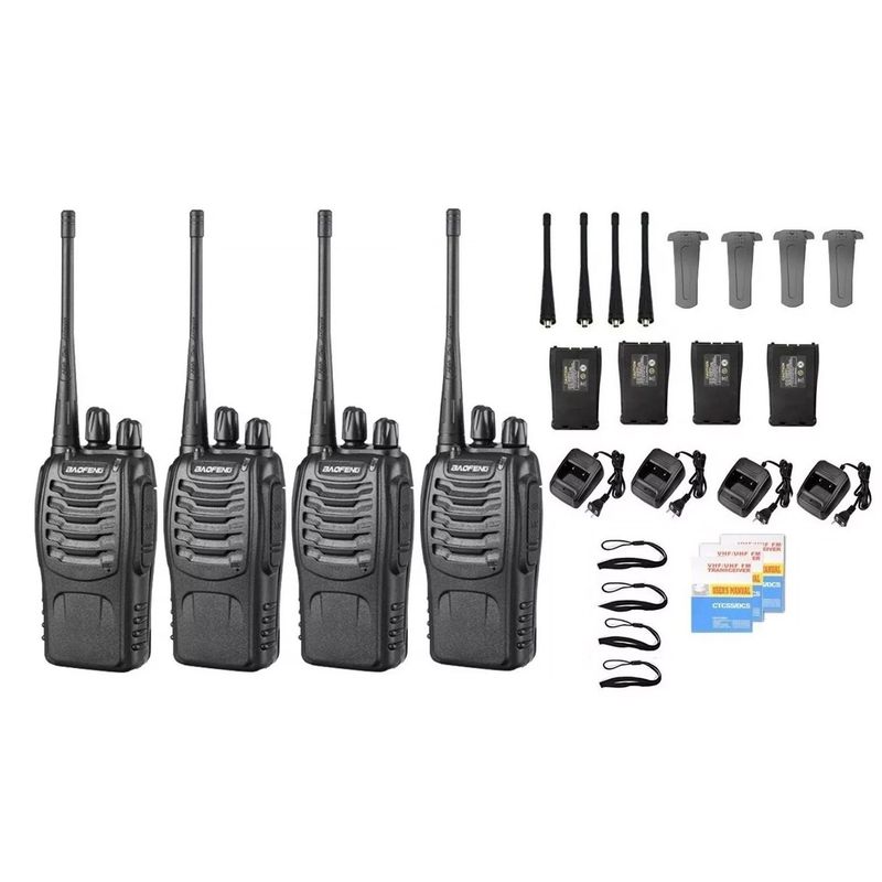 SUBE - Kit x2 radio walkie talkie baofeng bf-888s vhfuhf fm bateria 2800m ah-