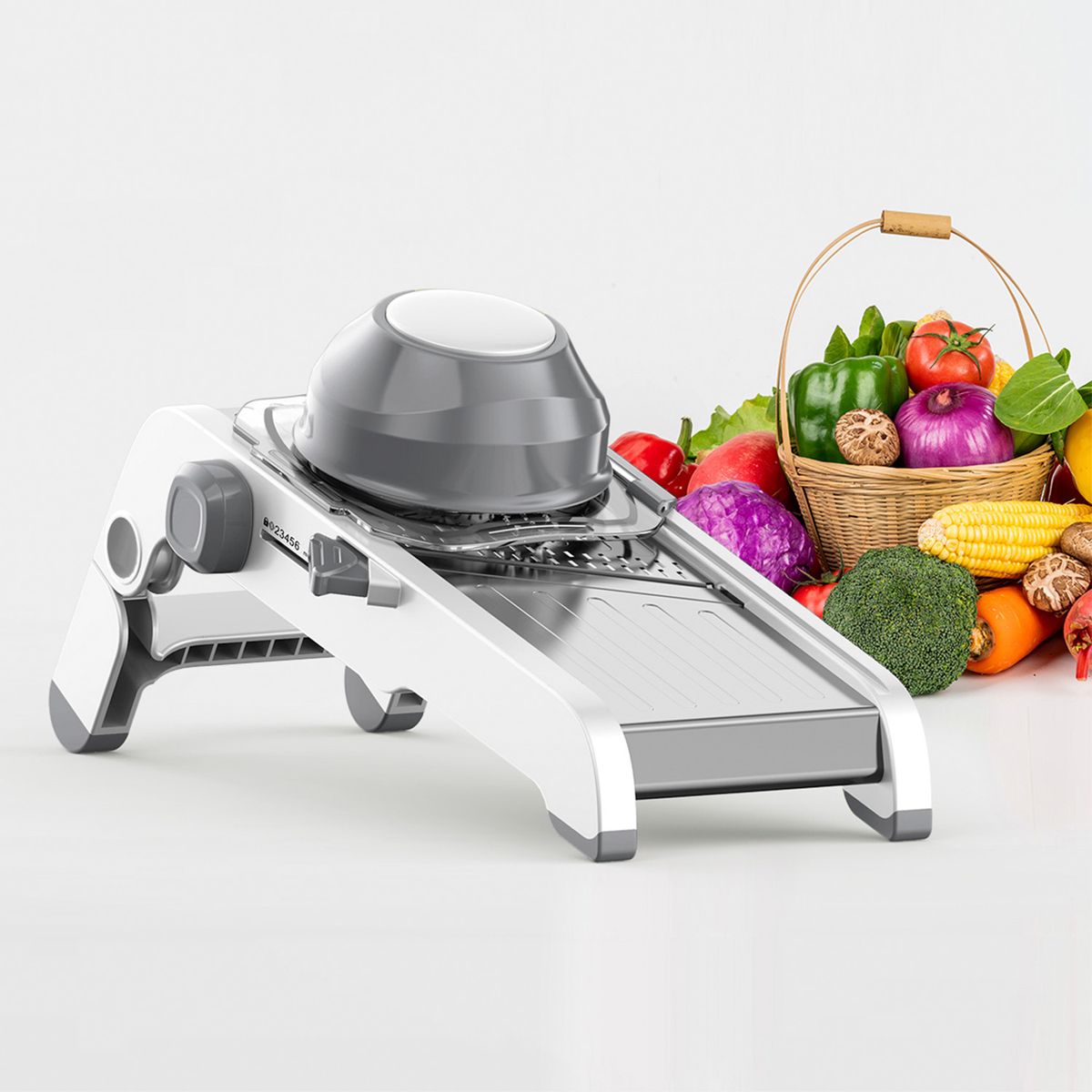 SUBE - Cortador rebanador verduras mandolina acero inox 18 cortes