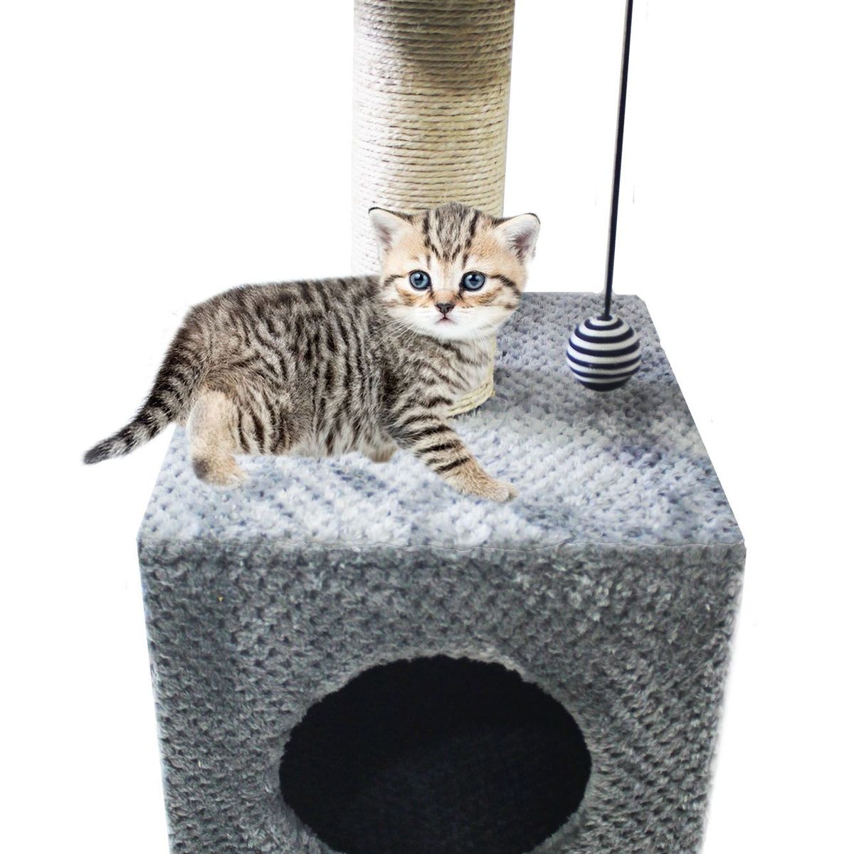 MAOS - CASA RASCADOR PARA GATO -GRIS