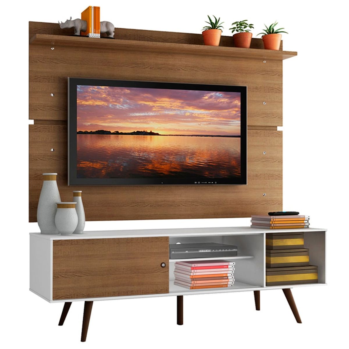 MADESA - Centro de Entretenimiento para TV Cairo Mesa y Panel Hasta 65 Pulgadas