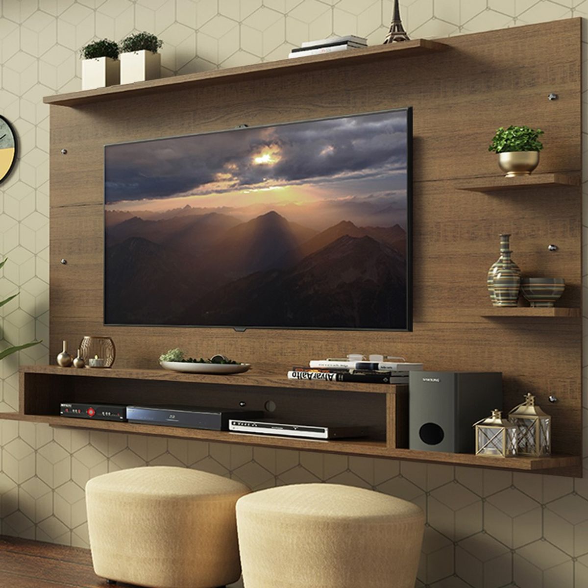 MADESA - Centro de Entretenimiento Panel para TV Alfa Hasta 60 Pulgadas