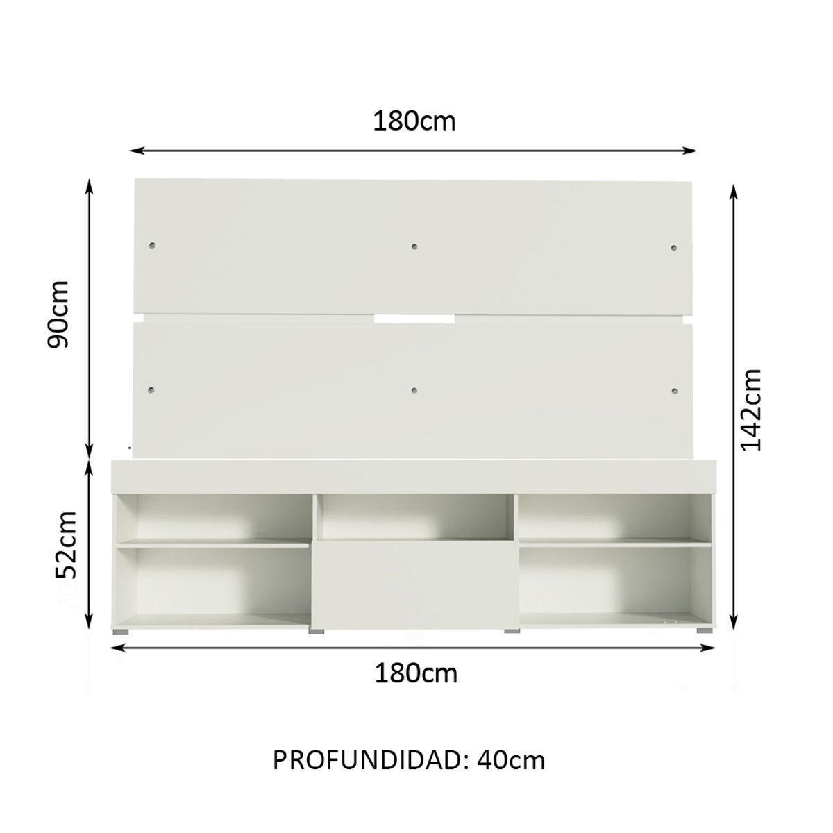 MADESA - Centro Entretenimiento para TV Everest Mesa y Panel Hasta 65 Pulgadas