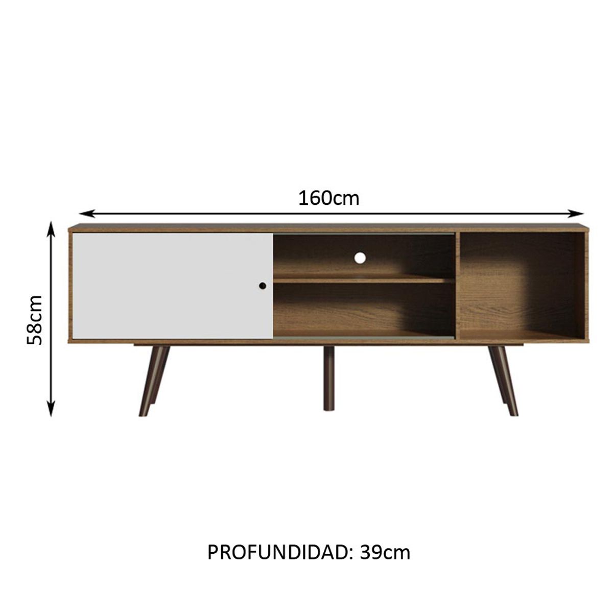 MADESA - Centro de Entretenimiento Mesa para TV Cairo Hasta 65 Pulgadas