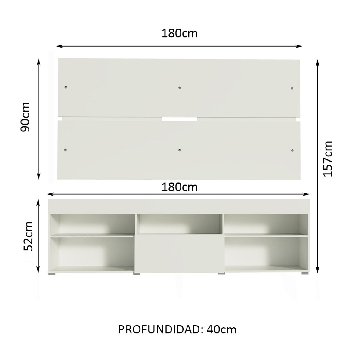 MADESA - Centro de Entretenimiento para TV Hawai Mesa y Panel Hasta 65 Pulgadas