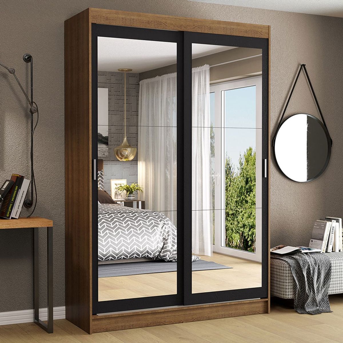 MADESA - Closet Tokio 2 Puertas Corredizas con Espejos