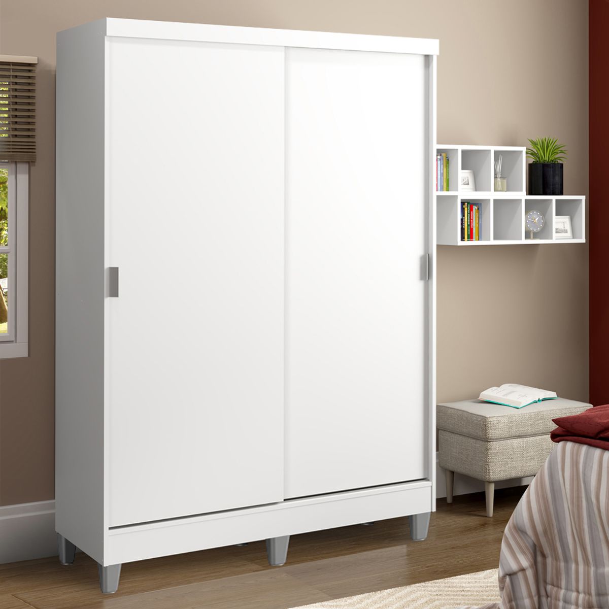 MADESA - Closet Luke con Patas 2 Puertas Corredizas 2 Cajones