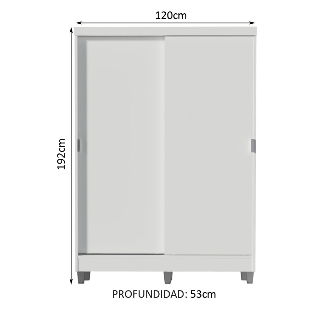 MADESA - Closet Luke con Patas 2 Puertas Corredizas 2 Cajones
