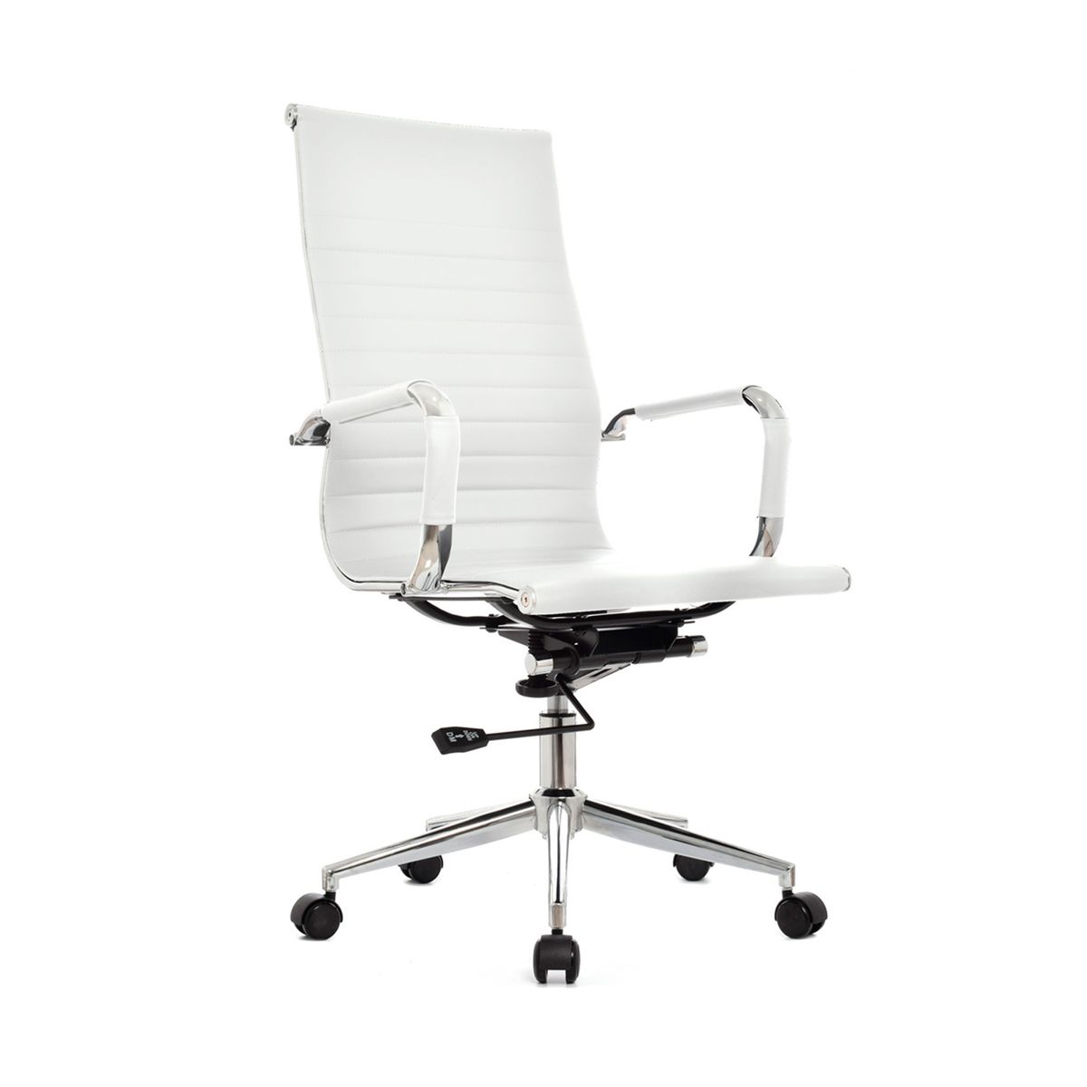 BONNO - Silla Boss Oficina Espaldar Alto Blanca Bonno