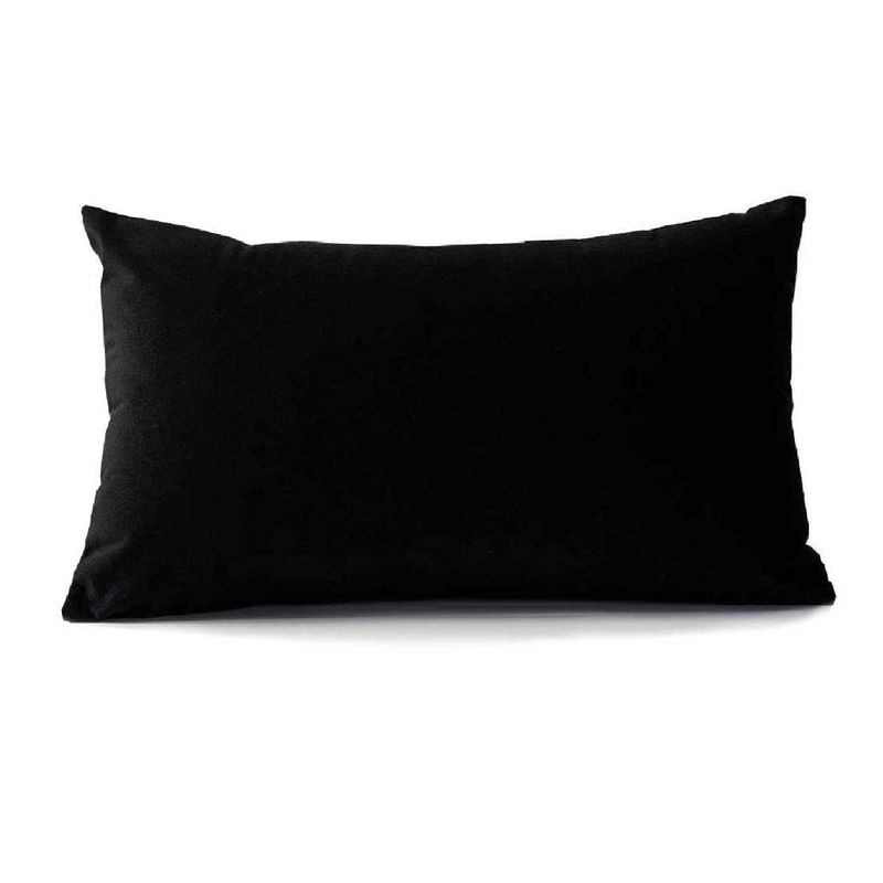 BANZAY - Almohada en Tela con Funda y Relleno 70x50 - Negro