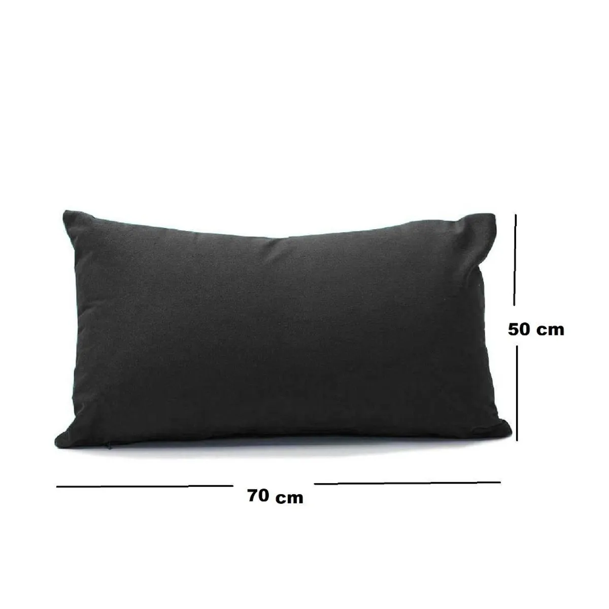 BANZAY - Almohada en Tela con Funda y Relleno 70x50 - Gris Oscuro