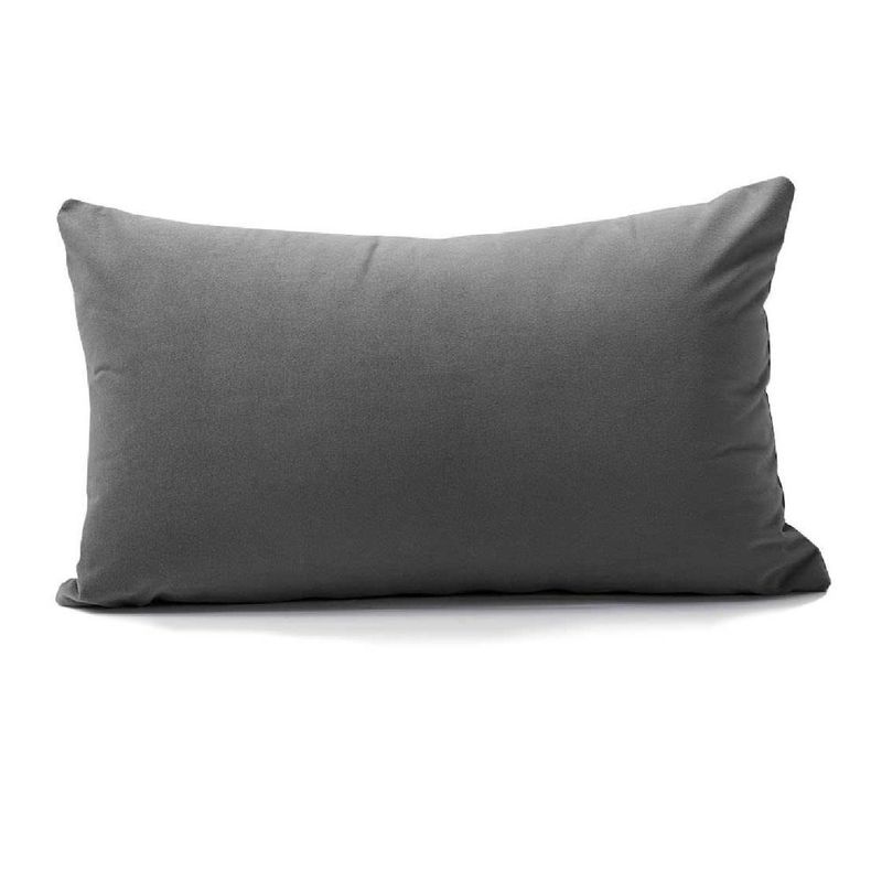 BANZAY - Almohada en Tela con Funda y Relleno 70x50 - Gris Oscuro