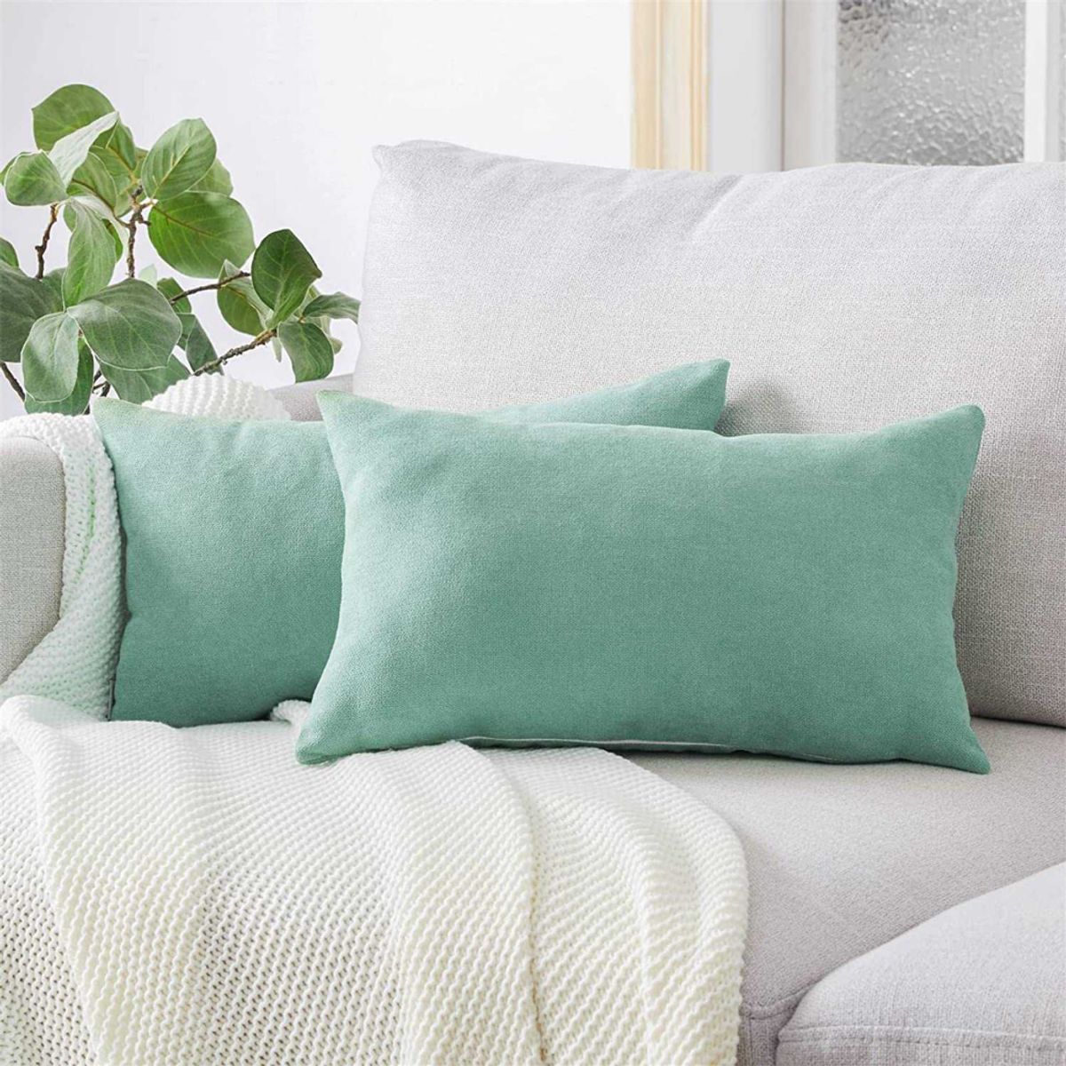 BANZAY - Funda para Almohada en Tela Kit x2 - Menta