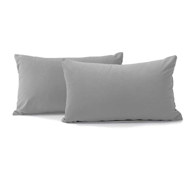 BANZAY - Funda para Almohada en Tela Kit x2 - Gris plata