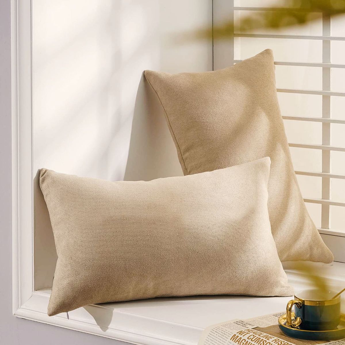 BANZAY - Funda para Almohada en Tela Kit x2 - Beige