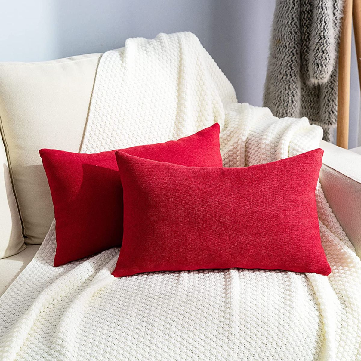 BANZAY - Funda para Almohada en Tela Kit x2 - Rojo