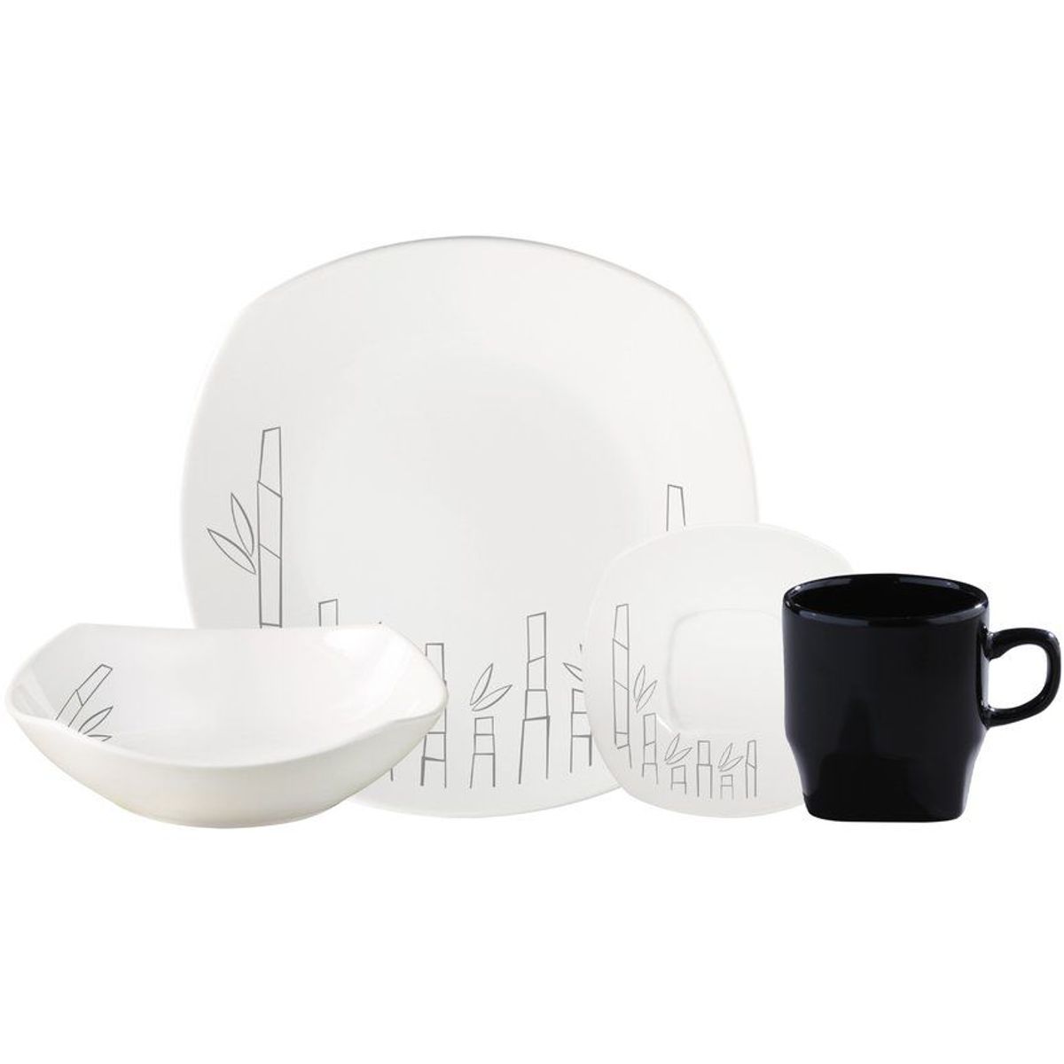 CORONA - Vajilla bambú 4 puestos 16 piezas corona vl124a040116