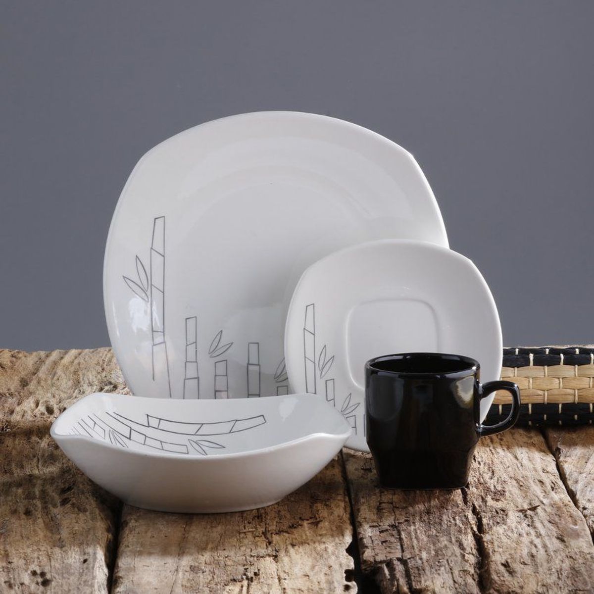 CORONA - Vajilla bambú 4 puestos 16 piezas corona vl124a040116