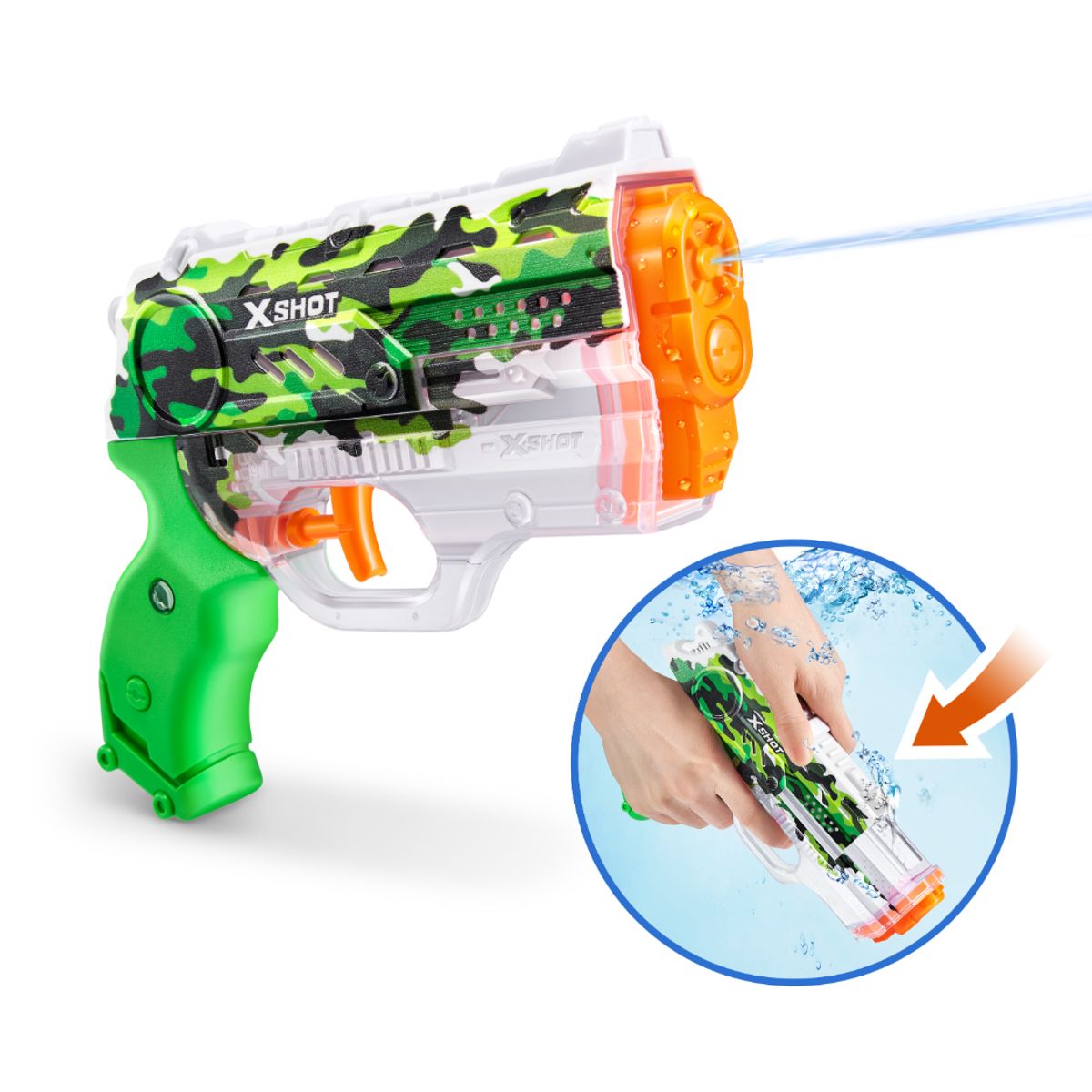 X SHOT - Lanzador Agua Skins Nano Jungle Camo X Shot